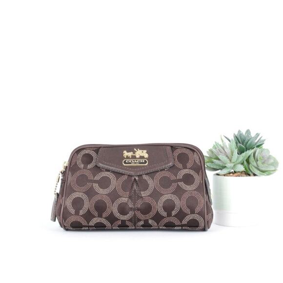 Coach Brownish C Signature Cosmetic / Makeup Bag - Picture 2 of 7